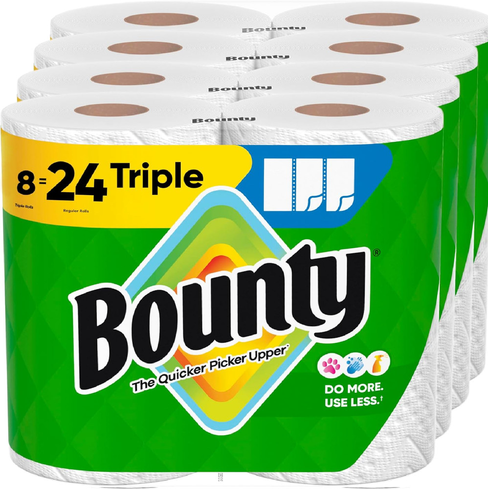 Bounty Select-A-Size 8 Triples 24 Regular Rolls Paper Towels - White