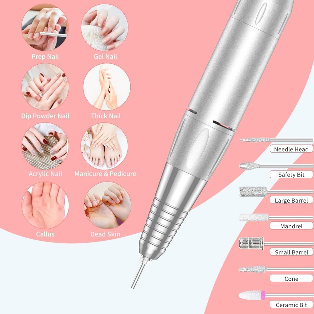 Cordless Professional Nail Drill Machine - 9 Hours Runtime with Easy Operation