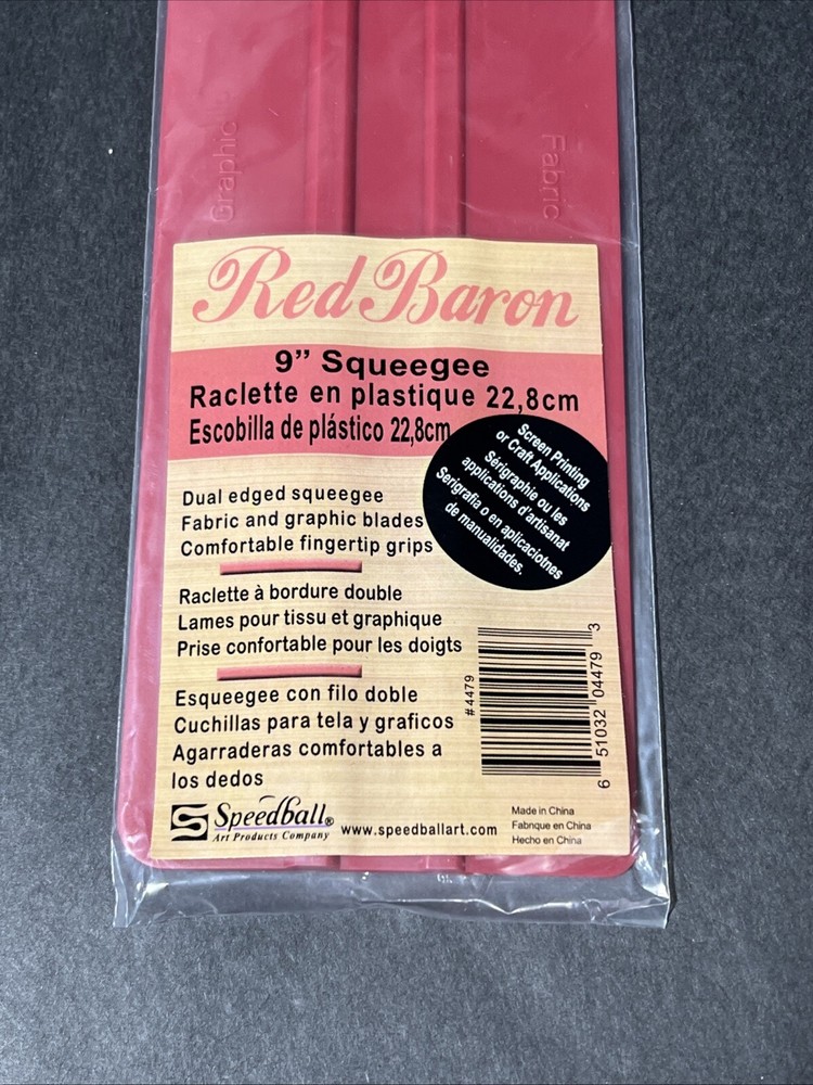 2- Pack! Speedball Red Baron Dual-Edged Squeegee-9"
