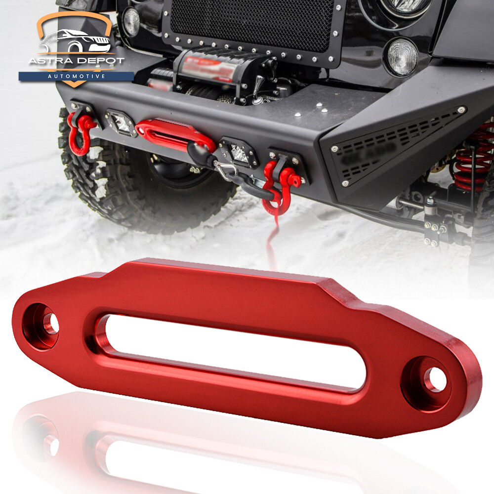 10 Inch Red Aluminum Hawse Fairlead for Synthetic Winch Rope 15000 LB ATV UTV