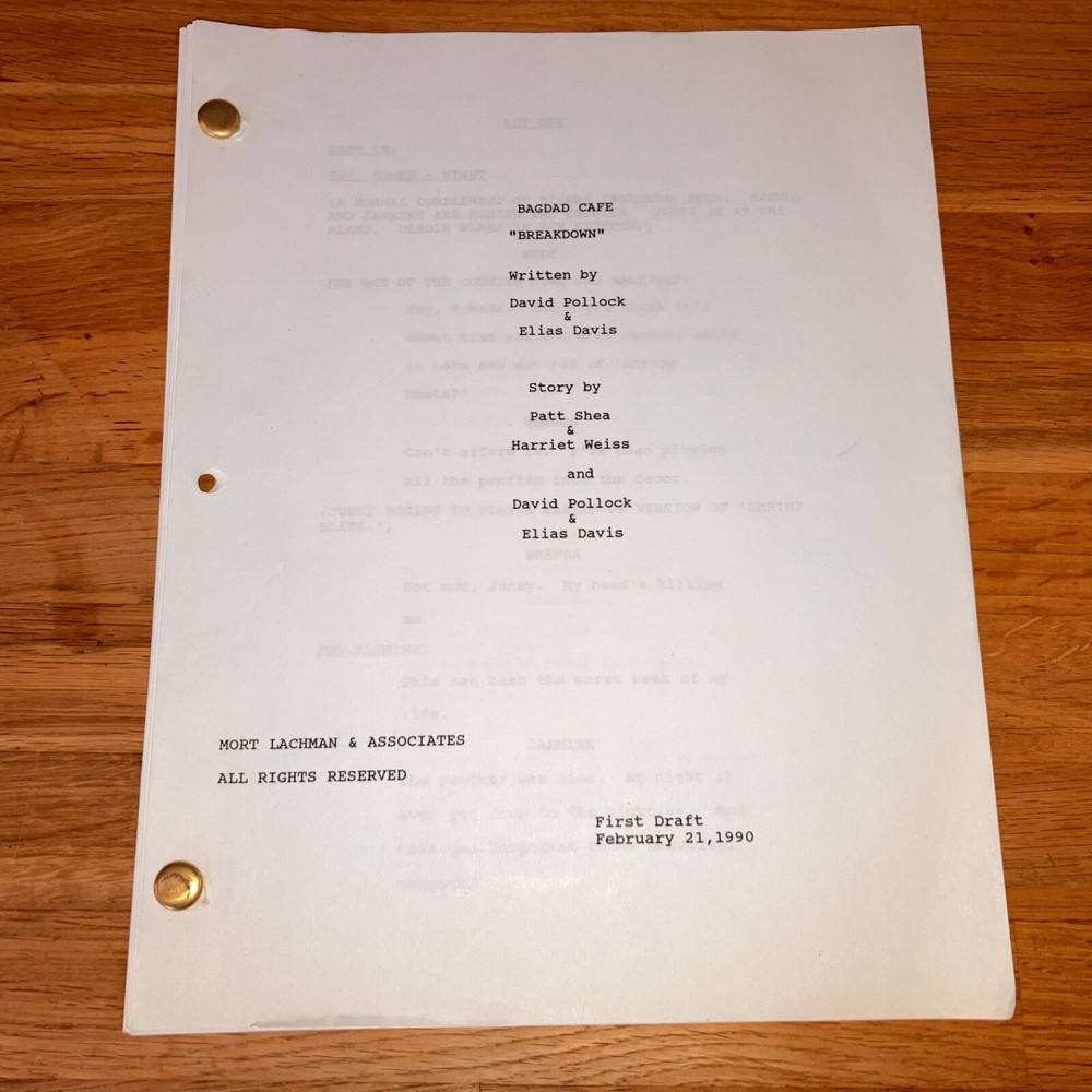 BAGDAD CAFE ('90) 9-Script Sandy Krinkski Story Editor Archive w/NOTES + COA!