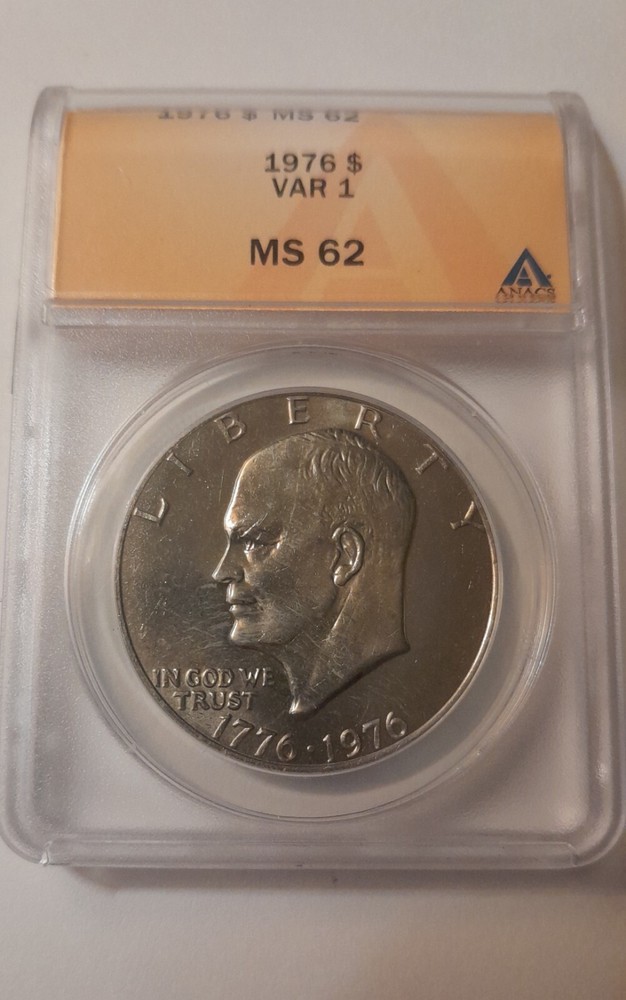 1976 ike dollar type 1 Anacs MS62
