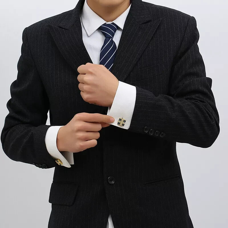 Fashion Men Cufflinks 1 Pair of Shirt Suit Cuff Links Jewelry Rhinestone Classic