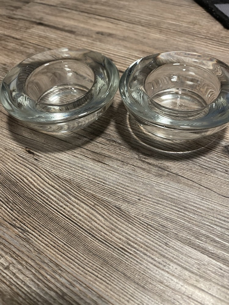 Vintage Set 2 Rounded Elegant Candle Holders