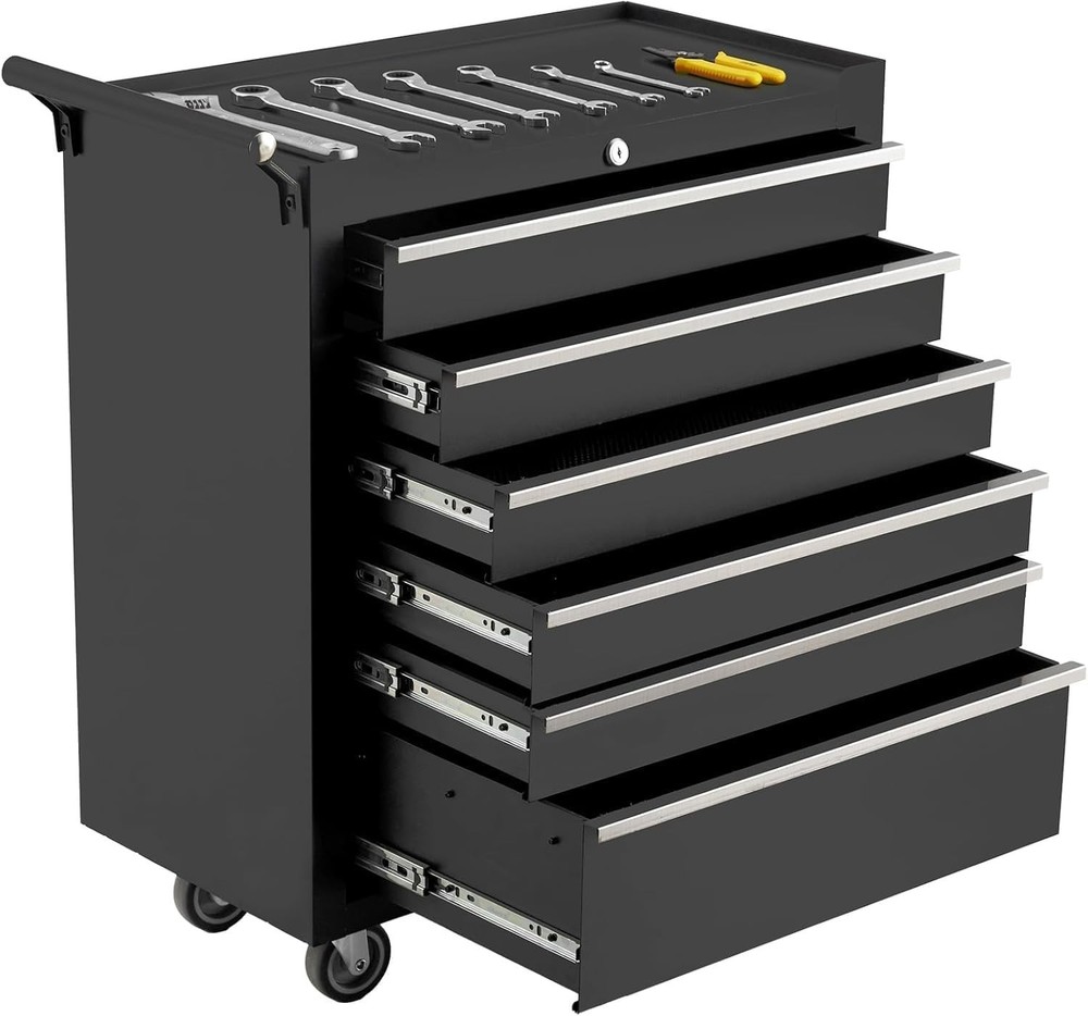 Rolling Tool Chest 6 Drawers Tool Storage Cabinet Toolbox Tool Cabinet Organizer