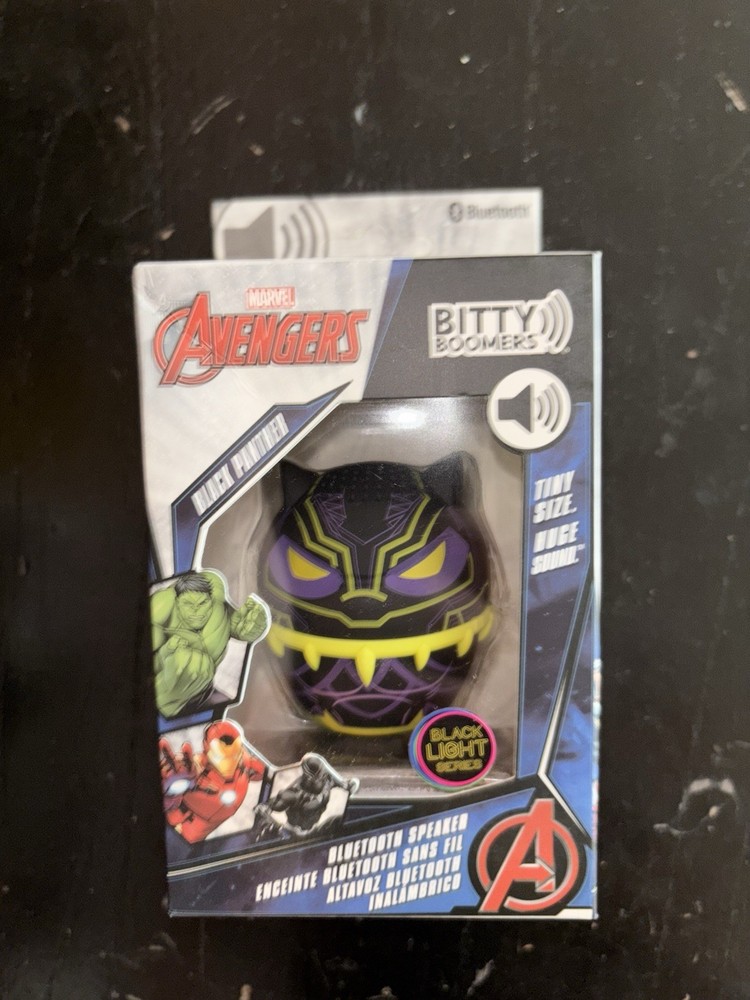 Bitty Boomers Black Light Black Panther Bluetooth Mini Speaker
