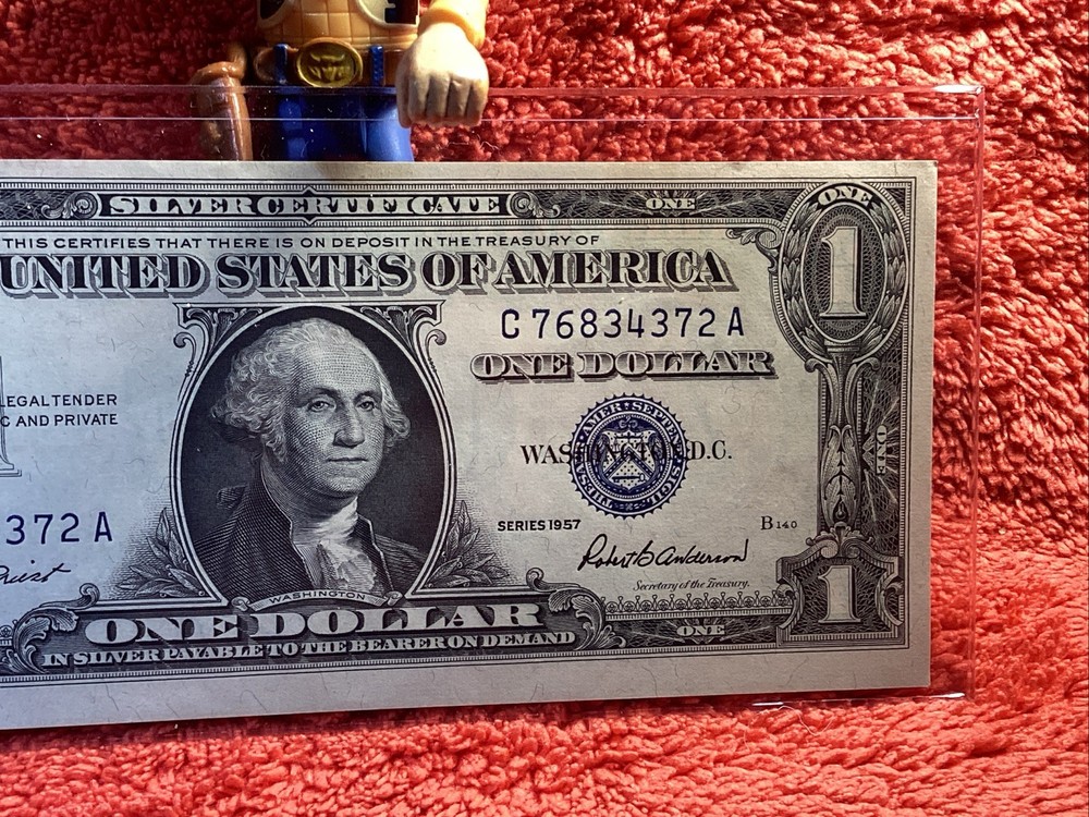 1957 $1 ONE DOLLAR SILVER CERTIFICATE UNC. MISCUT ERROR FREE SHIPPING 🚢