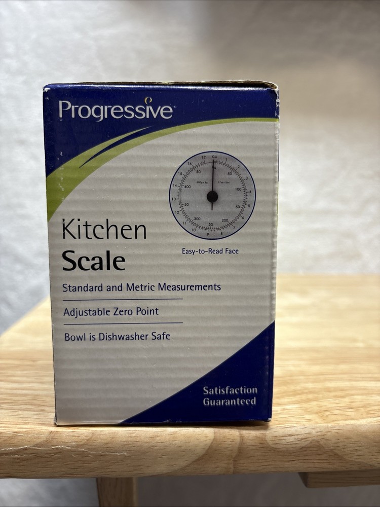 Progressive 17oz/500g Capacity Adjustable Zero Point Kitchen Scale - White