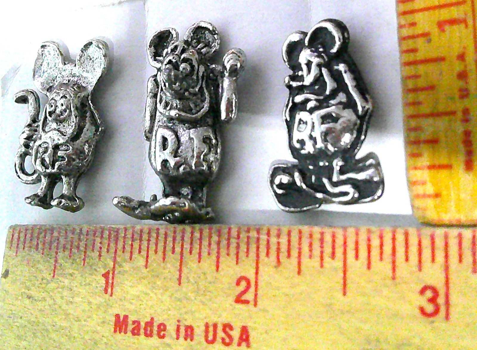 3 Rat Fink pin collectible vintage Roth garage pinback old hotrod memorabilia