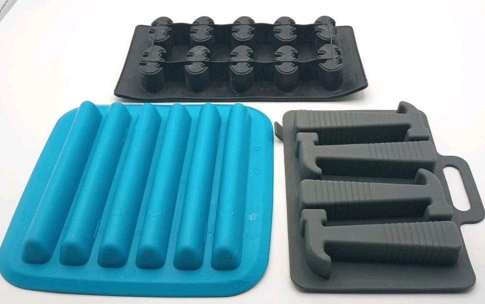 Ice Cube Molds Silicone 3 Different Batman Hammer & Water Bottle Cube Molds