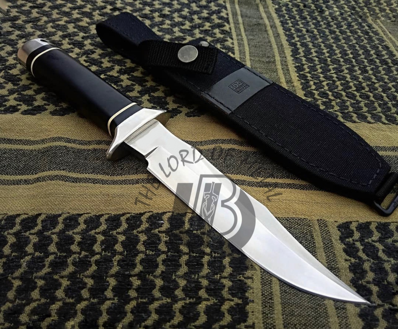 UBR CUSTOM HANDMADE HIGH CARBON STEEL HUNTING SPEAR HEAD WITH LEATHER SHEATH