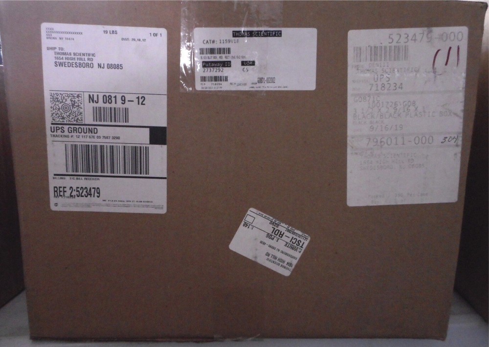 DENVILLE Plastic 9 x 6.5 x 2.5cm Black Blot Box Medium Rectangle 250/CASE