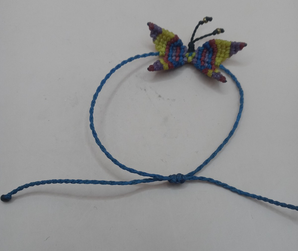 Women's Anklet, Butterfly Design, Woven Macramé, Cusco