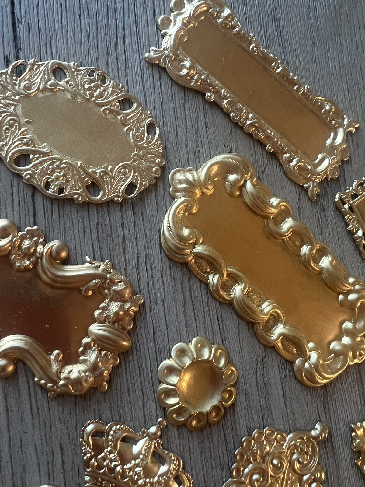 Victorian Metal Stampings/Brass Findings Assorted Lot