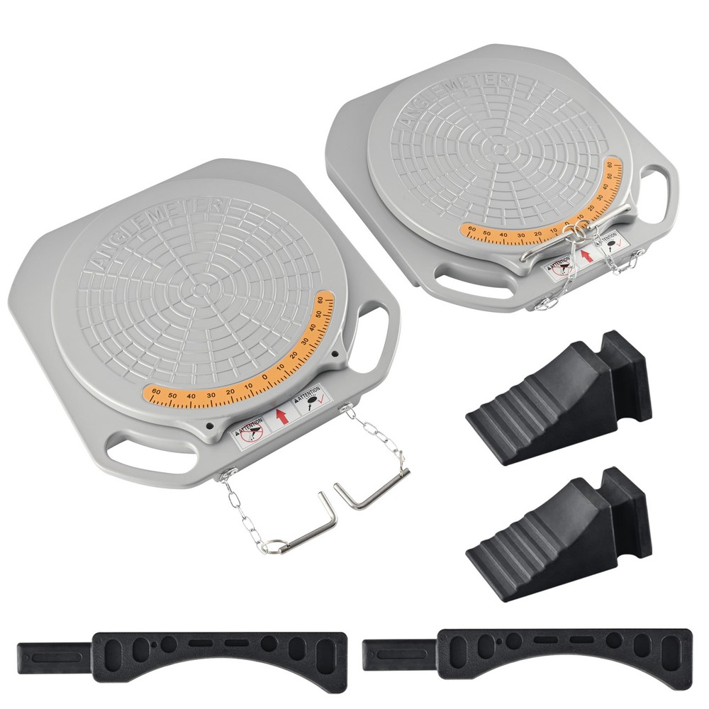 2 Wheel Alignment Turntable Plates 11,000 LBS Load Capacity + Bridge Blocks