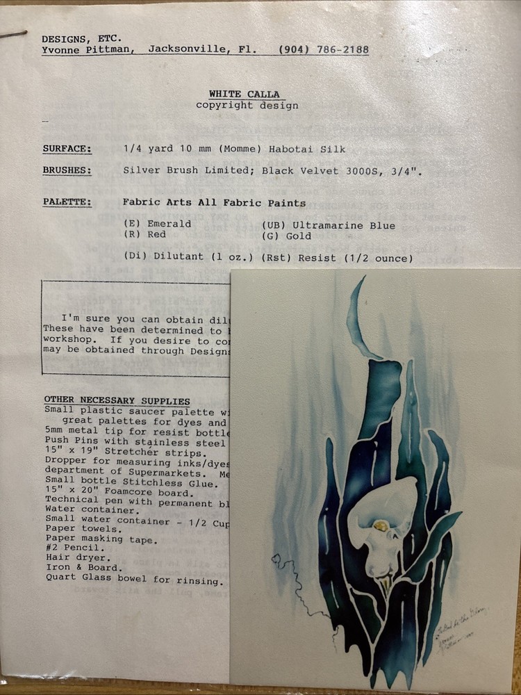 Silk Painting guide instruction packets With Patterns Lot 2