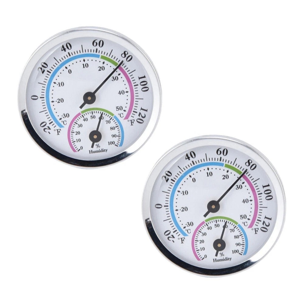 Dual Display Thermometer Hygrometer 2 Pack Indoor Room Humidity Gauge Meter