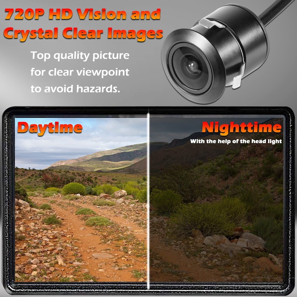 for Polaris RZR Ride Command HD Wide-Angle Waterproof Front Camera - Plug and...