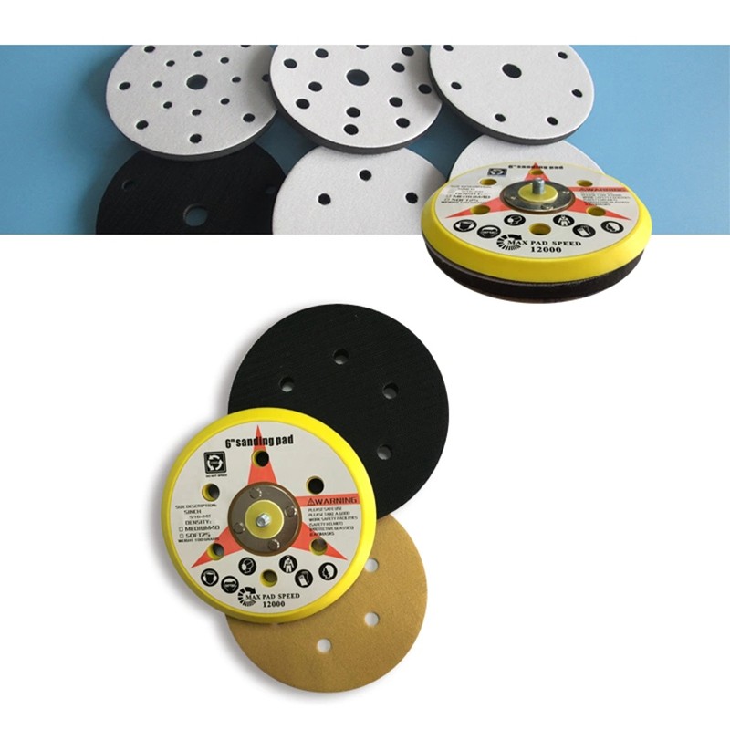 6 Inch 6 Hole Soft Foam Cushion Sponge Interface Buffer Pad For Sanding Pads