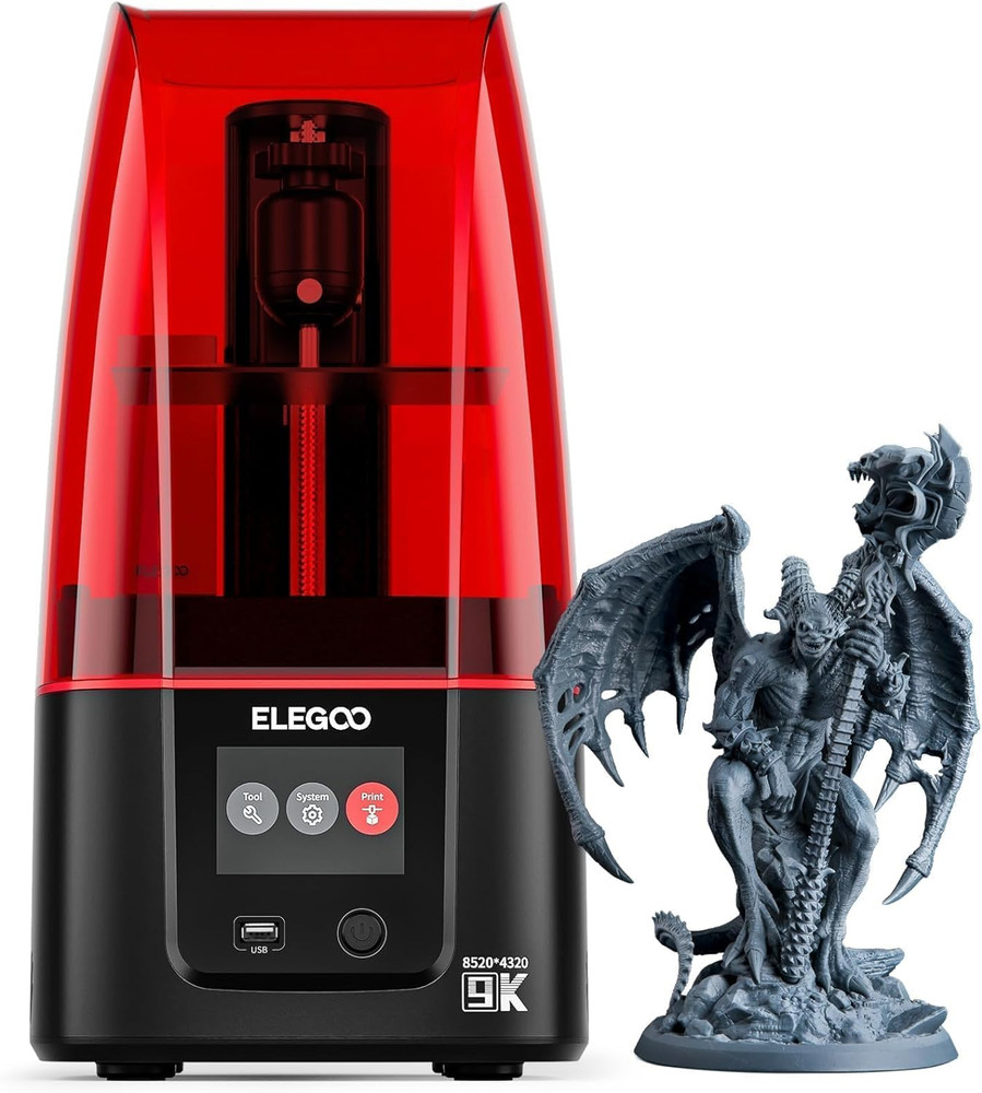 Mars 4 MSLA 3D Printer with 7" 9K Monochrome LCD, UV Resin Photocuring Printer,