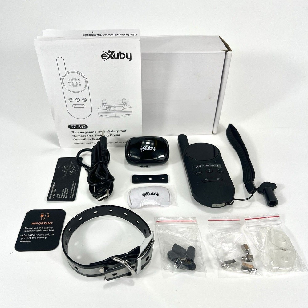 Exuby TZ-812 Remote Dog Training Collar Rechargeable Waterproof Shock Vibration