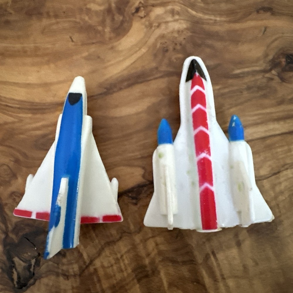 Two Small Vintage Space Shuttle Plastic Minature