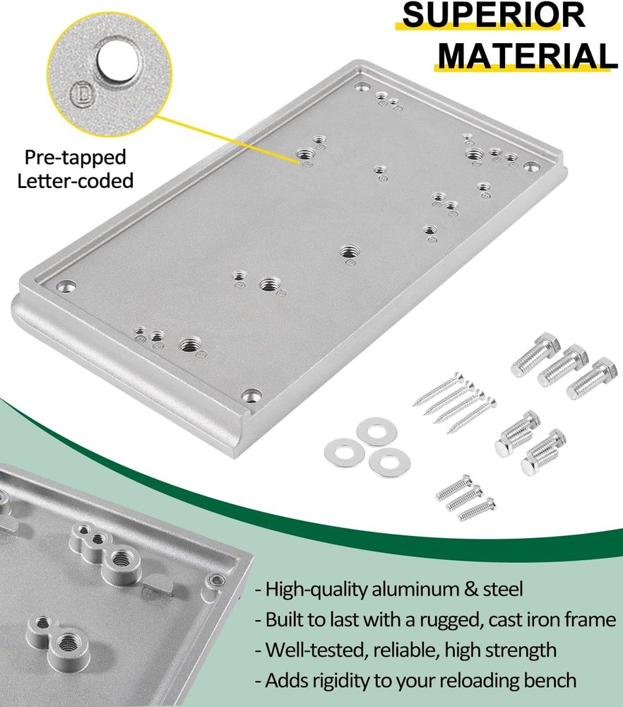 For RCBS Cast Aluminum 9282 Accessory Base Plate 3 Grey Shell Holder Accessory