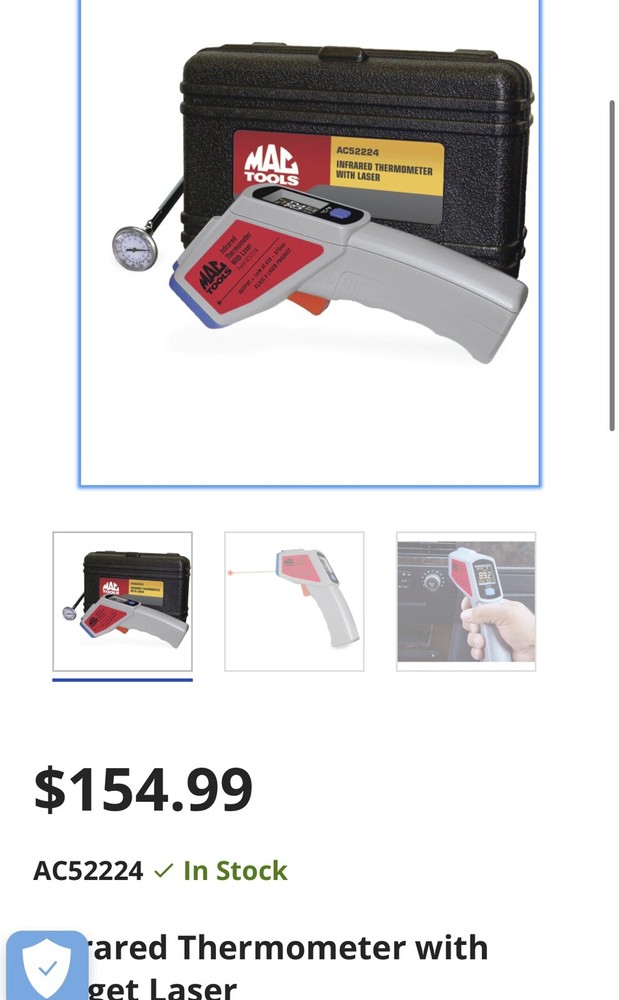 Mac Tools AC52224 Infrared Thermometer W/ Laser