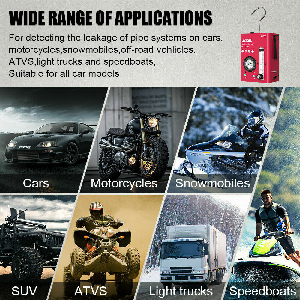 ANCEL S3000 Car Smoke Machine Diagnostic Tool EVAP Vacuum Leak Detection Tester