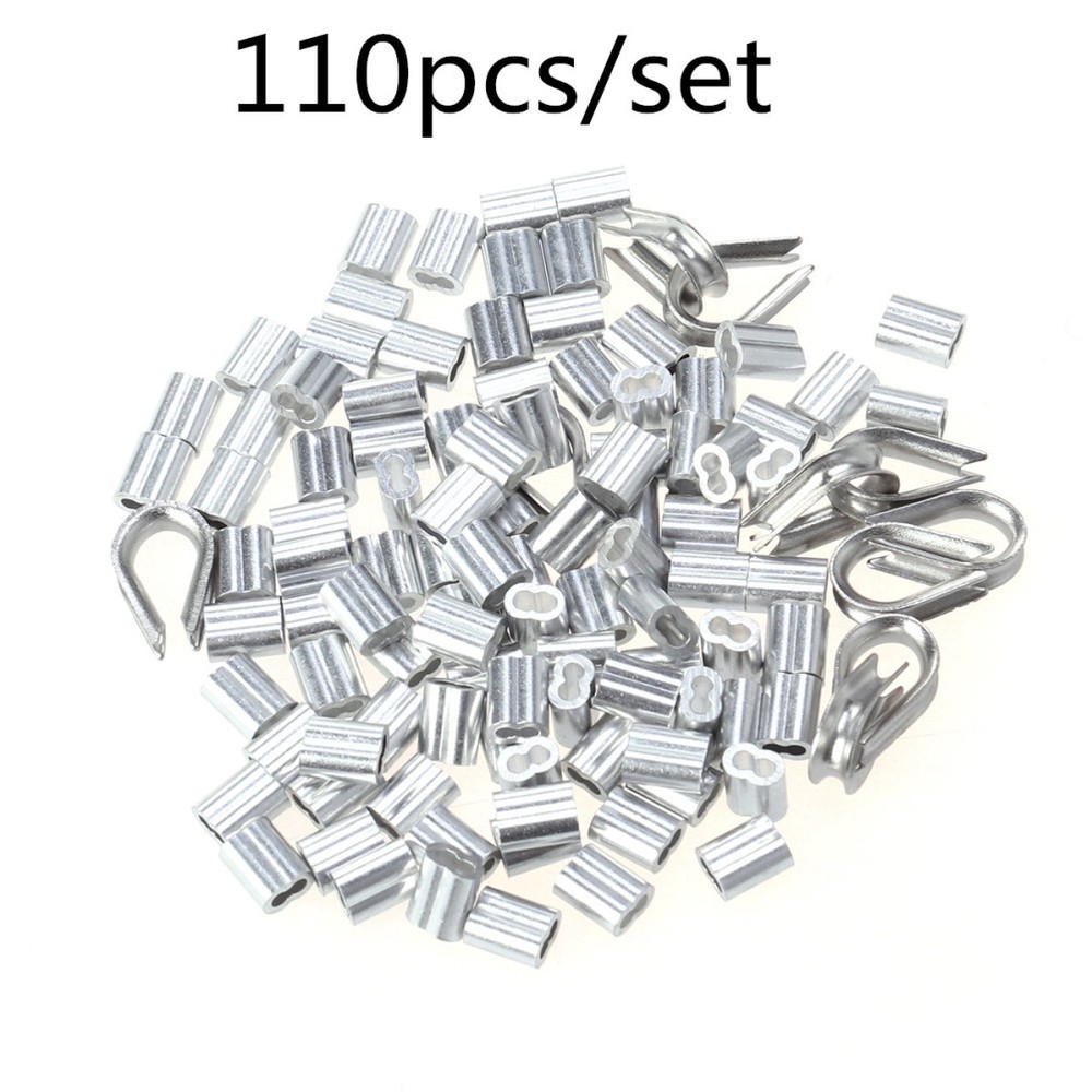 50 Pcs Cable Collar Fitting Crimp Sleeves for Clip