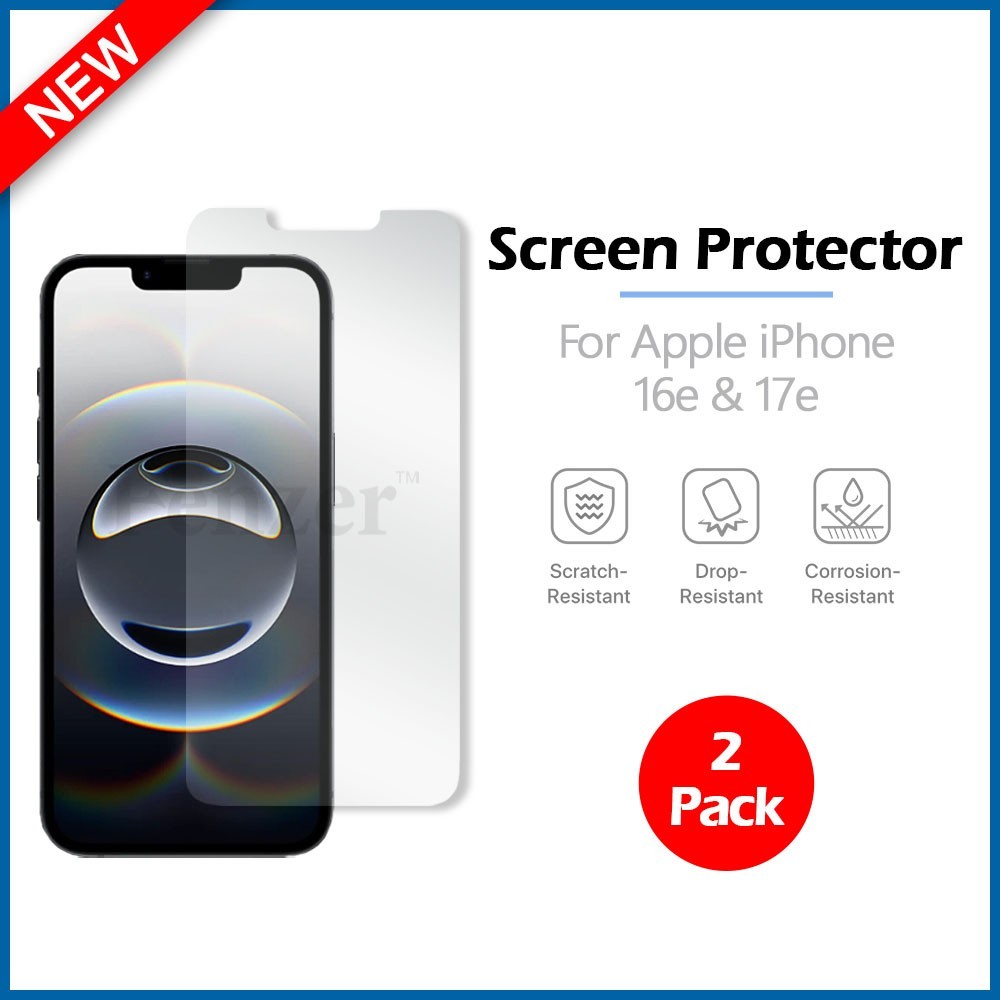 2x For Apple iPhone 16e 17e Screen Protector w/ cloth