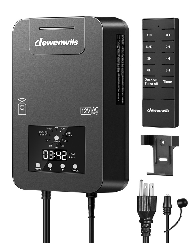 DEWENWILS 200W Low Voltage Transformer, Photocell & Timer, Landscape Lighting