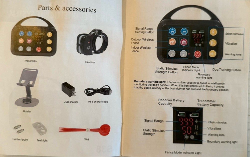 Pet Training Dog Collar Fence System