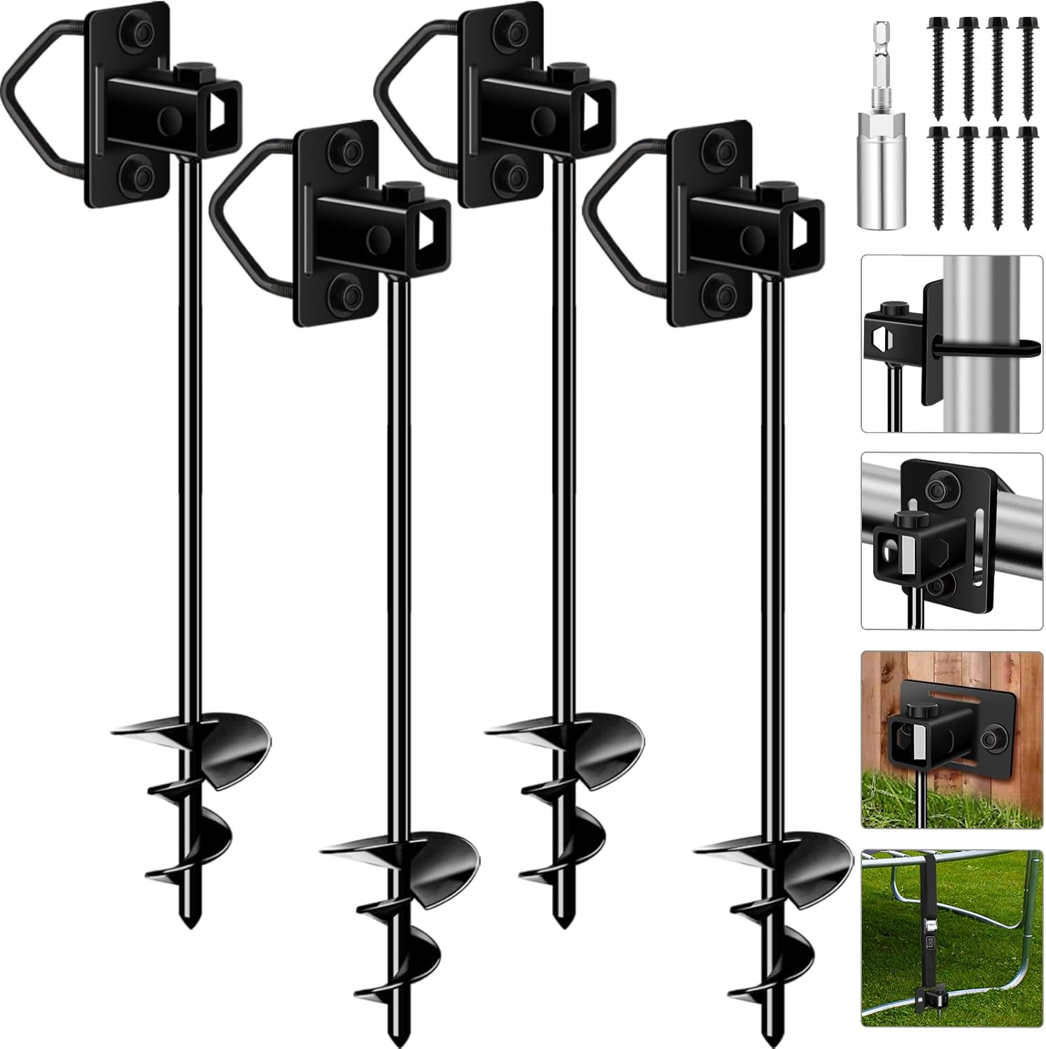 Heavy Duty Ground Anchor Screw Kit 13/26 Inch Rust Resistant for Shed Tent Fence