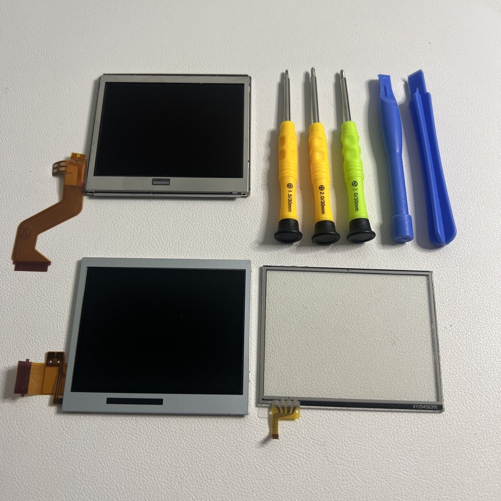 NEW Nintendo DS Lite Top & Bottom Lower LCD Screen Display Replacement W/ Tools