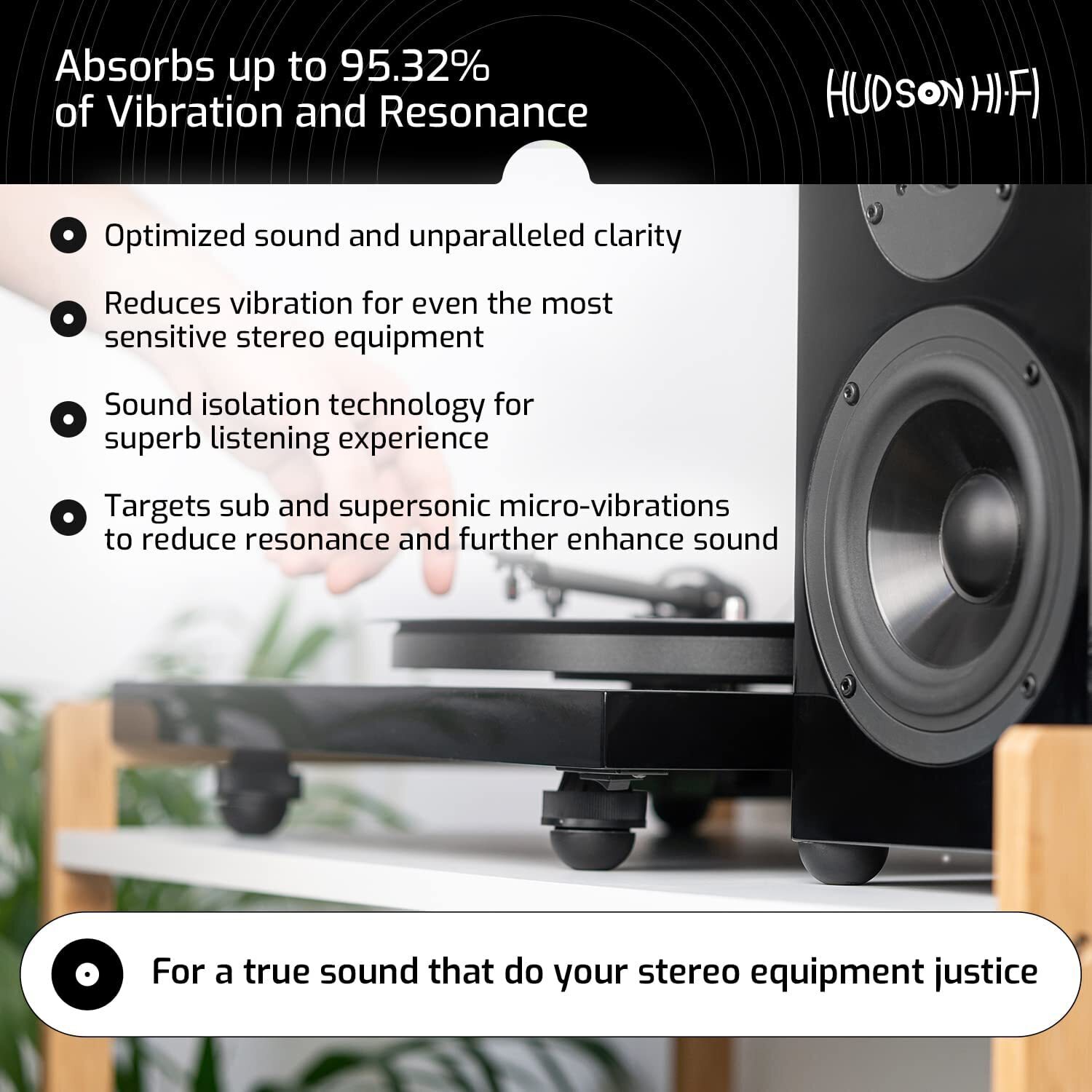 Hudson Hi-Fi Platinum Silicone Hemisphere Non-Skid Isolation Feet w/ Adhesive