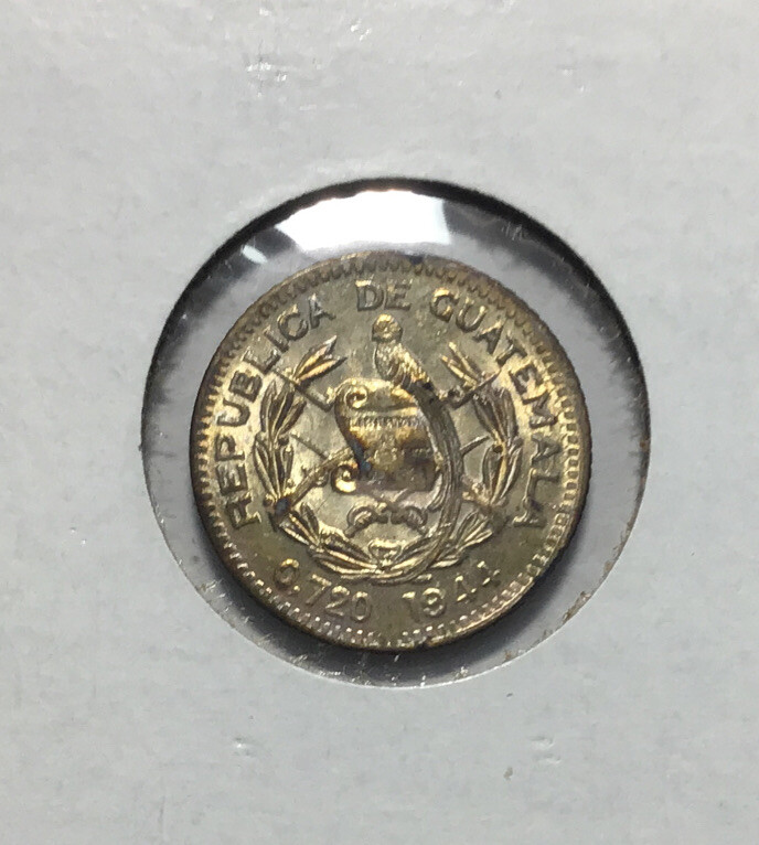 Guatemala 1944 5 Centavos Silver Coin + UNCIRCULATED + 🇬🇹 ✅️