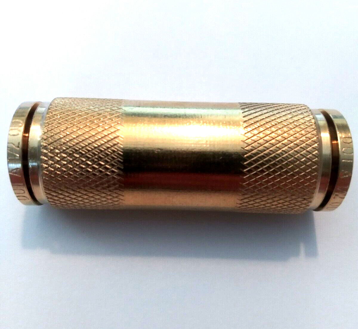 BRASS DOT PUSH IN CONNECT 1/2" Straight Union Nylon Tube Air Brake Fitting