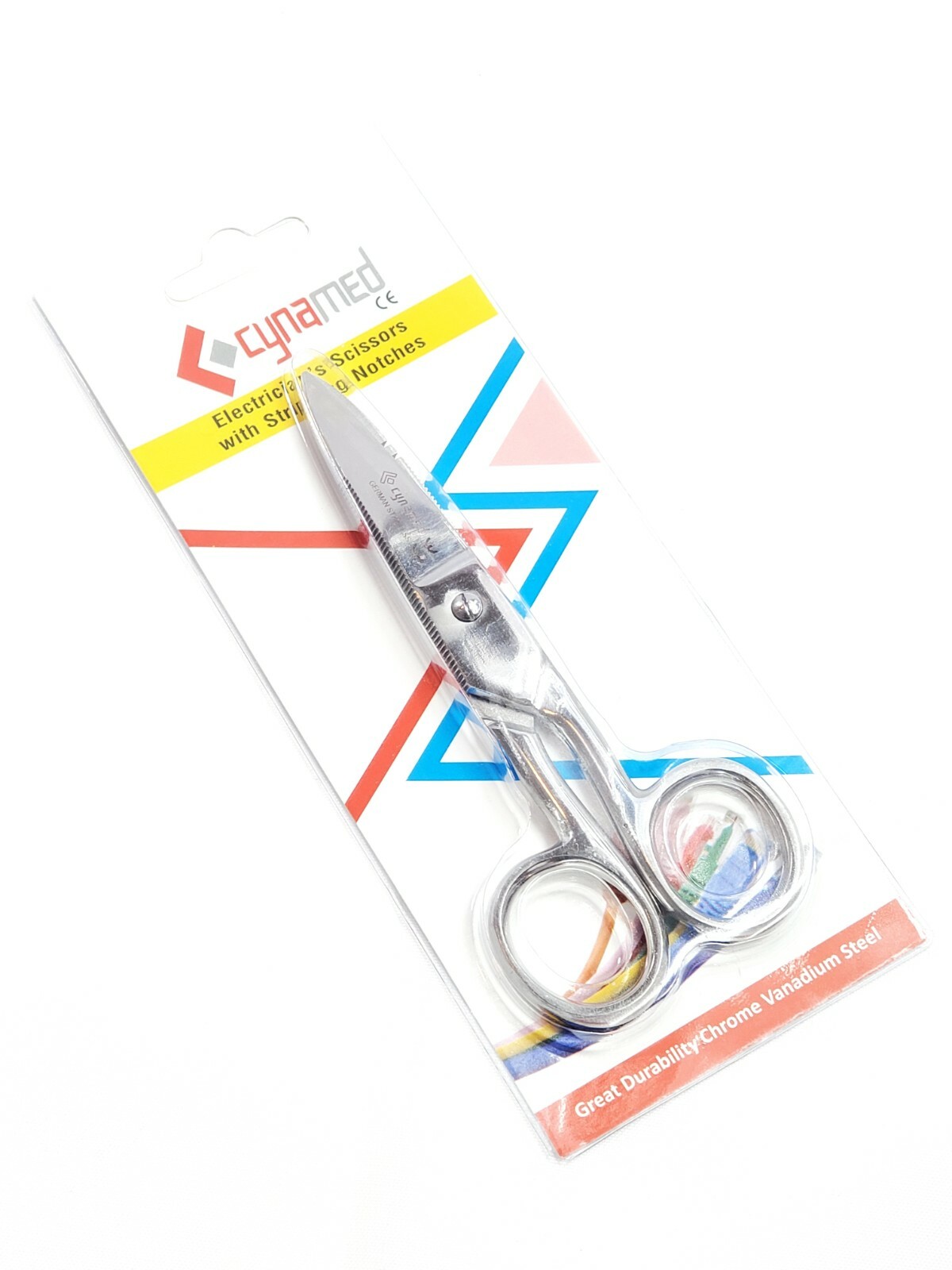 Multi-Purpose Electrician Red Scissors 5.25" Cutting Stripping Wires Instruments