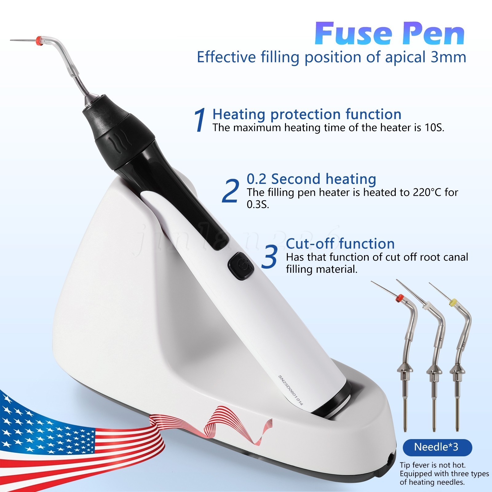 USA Dental Obturation System Gutta-percha Endodontic Heated Gun & Heated Pen