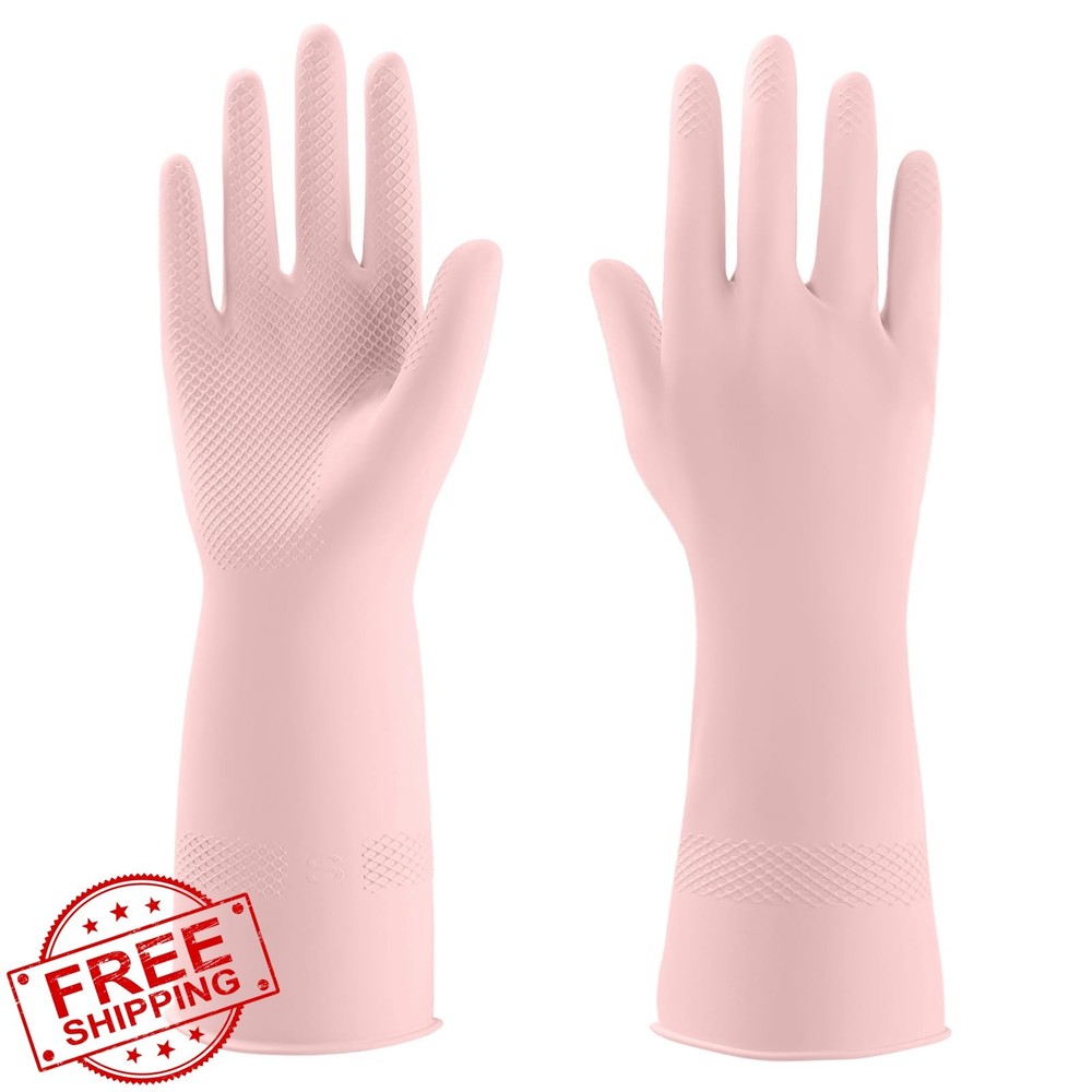 IUCGE Rubber Gloves Household Kitchen Dishwashing Reusable
