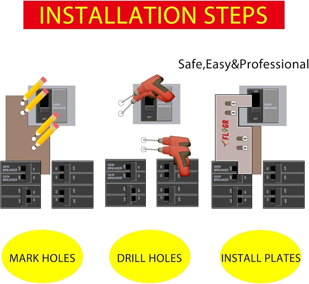 Generator Interlock Kit Compatible with Eaton or Cutler Hammer Vertical...