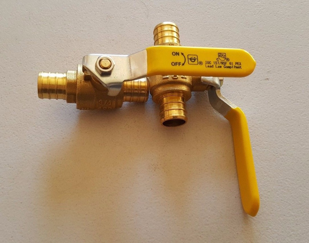 100 PIECES 3/4" PEX BRASS SHUT OFF BALL VALVE FULL PORT (LEAD-FREE)