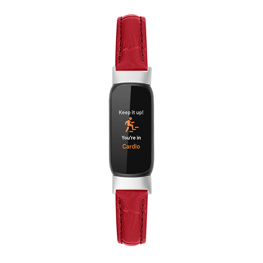 For Fitbit Luxe Replacement Strap Crocodile Pattern Leather Wristband Band