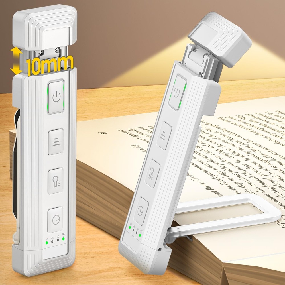 Glocusent Extendable Book Lights for Reading at Night, 5 Enhanced Brightness ...