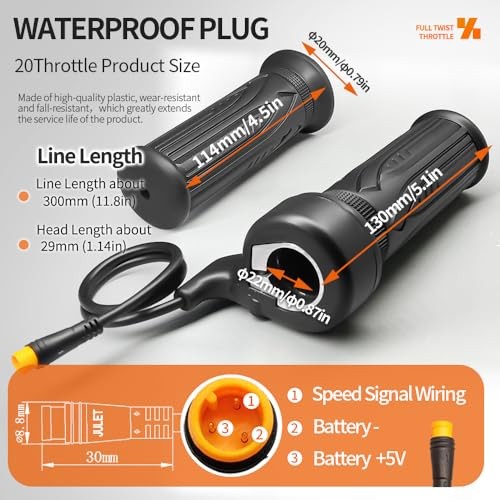 Electric Motorcycle Accelerator Right Yellow Plug(3pin mall waterproof plug)