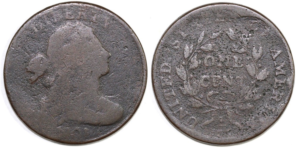 1801 1c S-215 Draped Bust Large Cent
