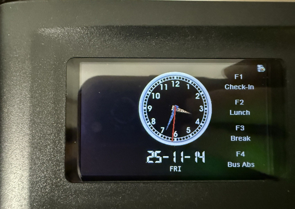 Paycor PT100 Time Clock Terminal Model US10C - Biometric/PIN Entry Tested