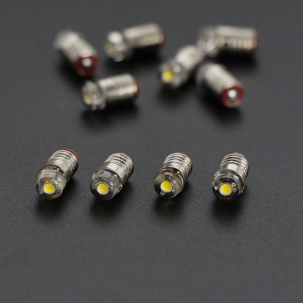 E501W 10pcs Bright White LED Screw Bulb E5 E5.5 12V H0/TT/N Scale