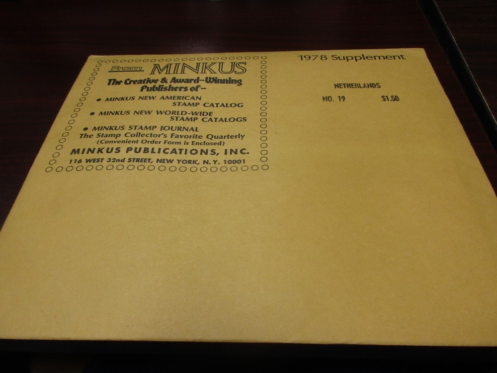 "MINKUS"  1978  SUPPLEMENT NETHERLANDS  #19  W/FREE SHIPPING!!!